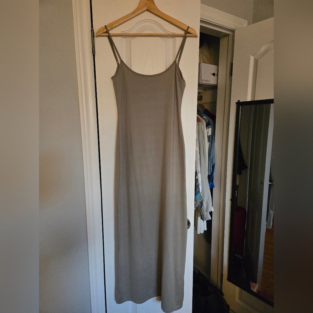 Stradivarius Taupe Maxi Dress